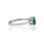 Green Everyday Oval Emerald Gemstone and Diamond Ring in Sterling Silver, Size 6 For Sale - Image 8 of 12