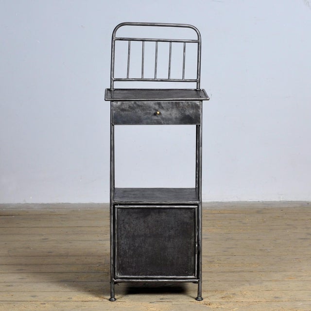 Industrial Iron Hospital Nightstand, 1910s For Sale - Image 3 of 10