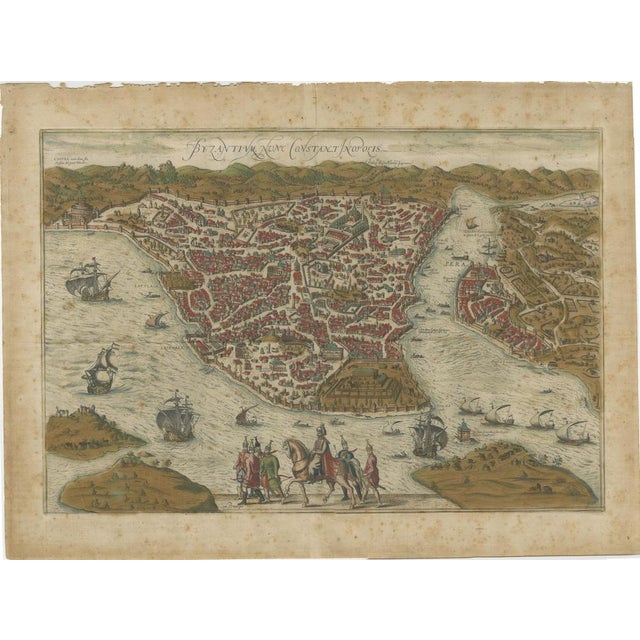 View of Istanbul Map, 1572 For Sale - Image 10 of 11