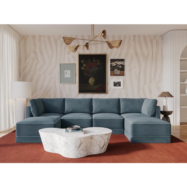 Discover the timeless elegance of the Willow Sectional, a modular masterpiece upholstered in luxurious velvet. This...