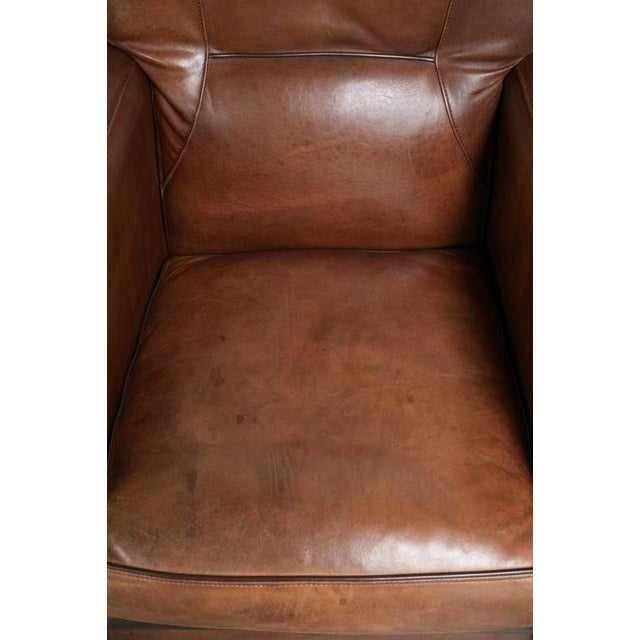 Vintage Art Nouveau Sheepskin Armchair For Sale - Image 6 of 14