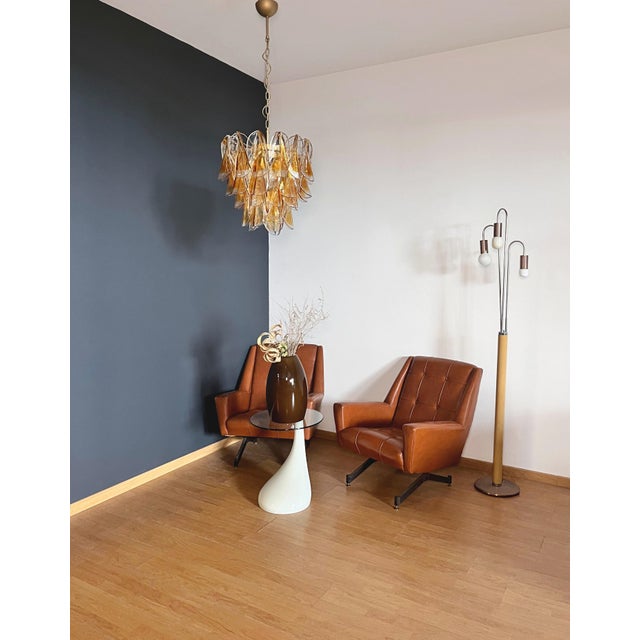 Vintage Italian Murano Chandelier with 41 Rondini Amber Glass, 1990s For Sale - Image 9 of 18