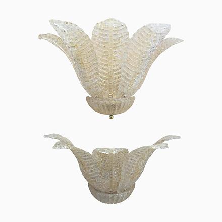 Transparent and Gold Murano Glass Tronchi Wall Sconces by Simoeng, Set of 2 For Sale - Image 14 of 14