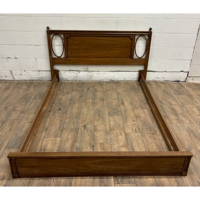 Vintage Full Size Italian Provincial Neoclassical Tuscan Style Bed For Sale - Image 4 of 11