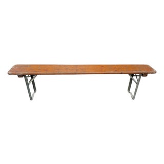Vintage Austrian Beer Hall Folding Bench For Sale
