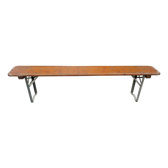 Vintage Austrian Beer Hall Folding Bench For Sale