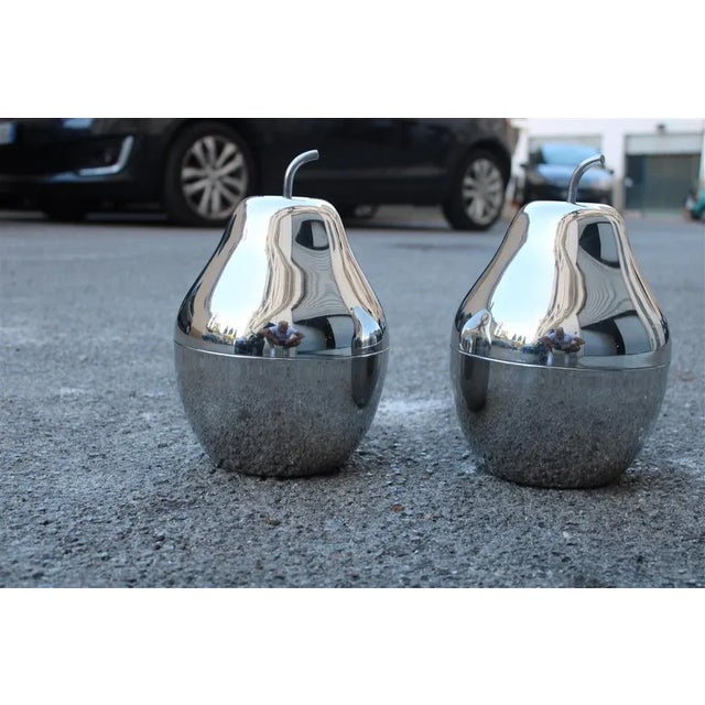 Pear-Shaped Ice Boxes in Steel, Italy, 1970s, Set of 2 For Sale - Image 3 of 7