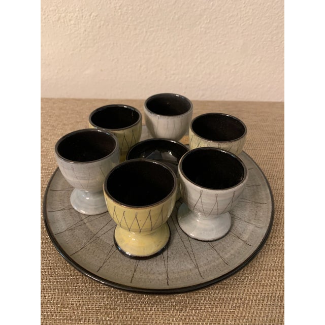 Mid-Century Modern Vintage Burkart Handarbeit Kreuzlingen Ceramic Egg Server- 8 Pieces For Sale - Image 10 of 10