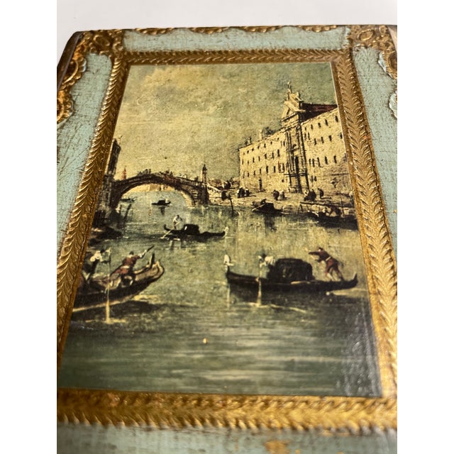 1960s Vintage Florentine Small Wooden Plaque For Sale - Image 5 of 6