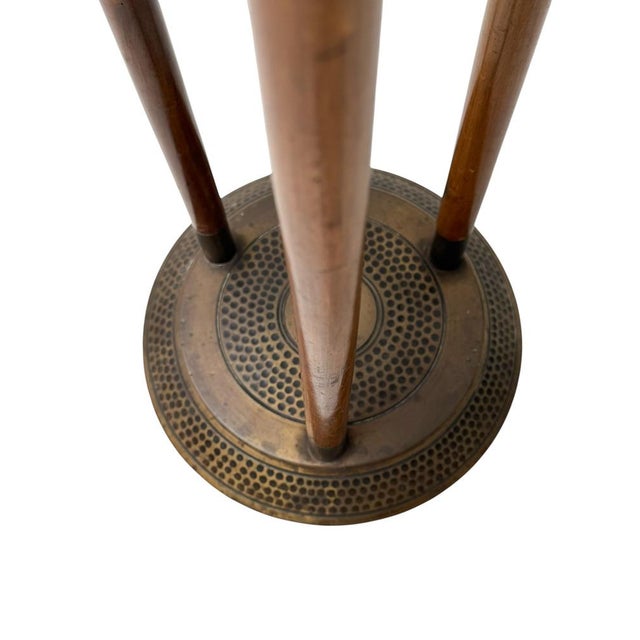 Wood Vienna Secession Pedestal in Walnut and Patinated Brass, 1900s For Sale - Image 7 of 11