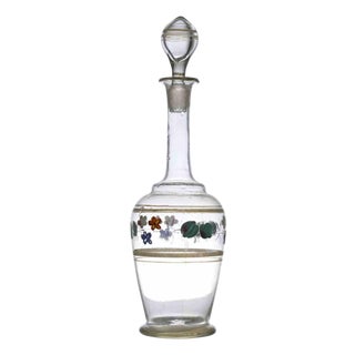 Vintage Italian Glass Jug with Decorative Design, 1970s For Sale
