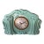 1970s Art Deco Style Teal Ceramic Detailed Table Clock For Sale