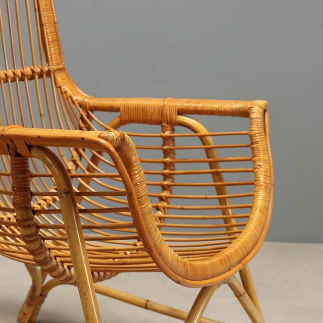 Late 20th Century Rattan and Bamboo Armchairs, 1970s For Sale - Image 5 of 9