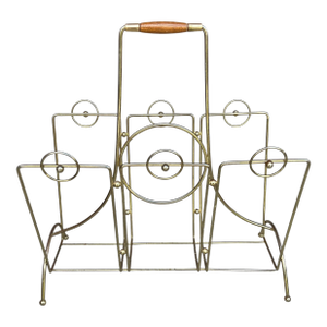 Vintage Metal Magazine Rack Mid-Century Modern