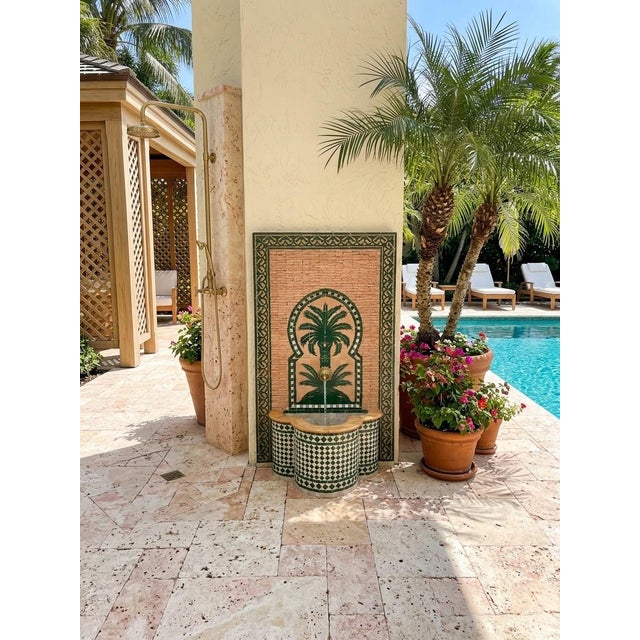 Vintage Handcrafted Marrakech Zellij Tile Wall Fountain For Sale In West Palm - Image 6 of 7