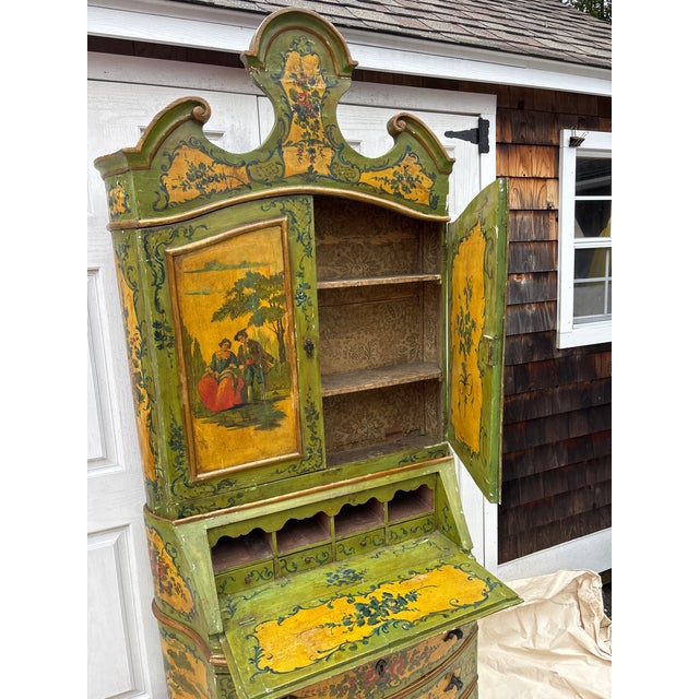 19th Century Paint Decorated Venetian Secretary' Bookcase For Sale - Image 9 of 13