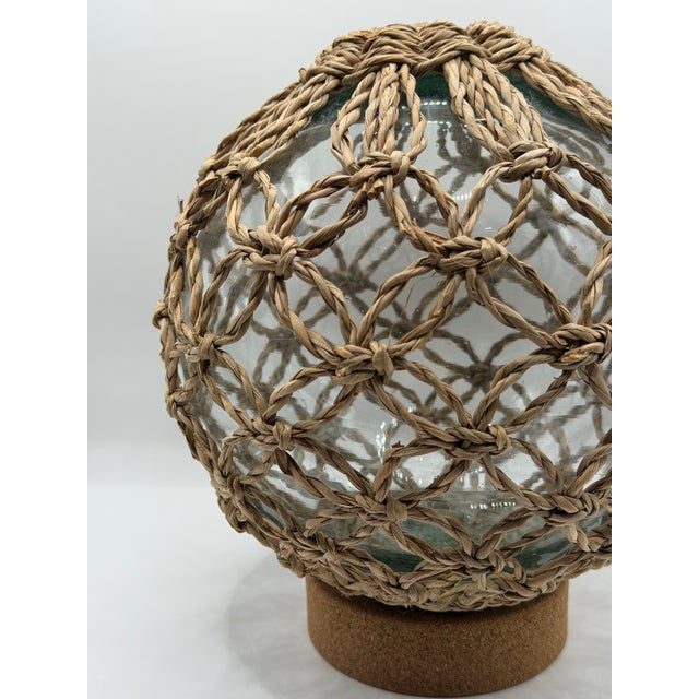 Late 20th Century Netted Glass Fishing Float on Cork Base For Sale - Image 5 of 6