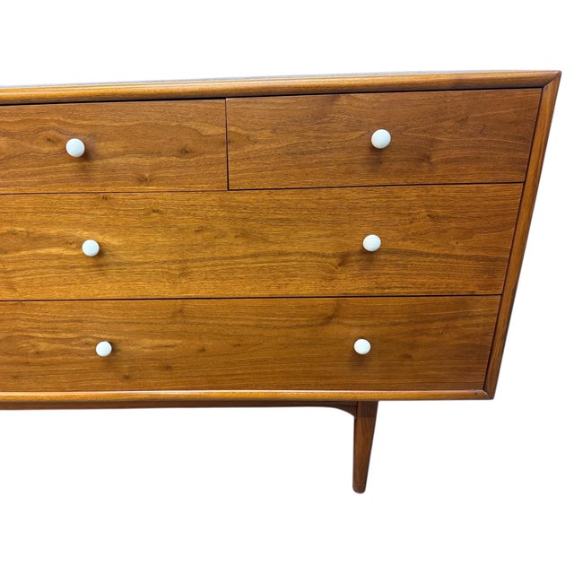 Brown Mid-Century Modern Drexel Declaration 10-Drawer Walnut Dresser For Sale - Image 8 of 11