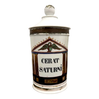 19th Century French Old Paris Porcelain Apothecary Jar - Boisy & Lemarchand France For Sale