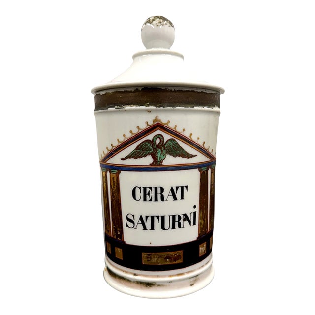 19th Century French Old Paris Porcelain Apothecary Jar - Boisy & Lemarchand France For Sale