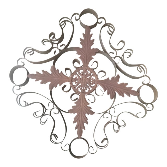 1920s Metal Scrollwork Wall Hanging For Sale