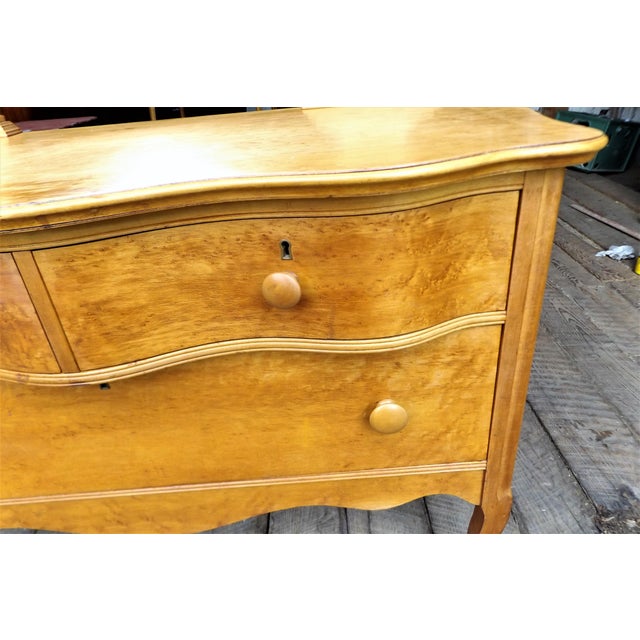 Vintage Birdseye Maple Vanity Dresser by Atlas Furniture Co. Chairish