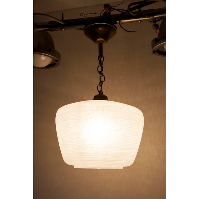 Italian Chandelier in Ribbed Glass and Brass, 1960s For Sale - Image 16 of 18