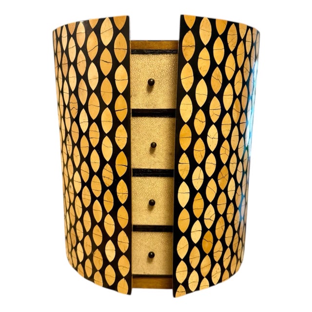 R & Y Augousti Inlaid Bamboo and Shagreen Jewelry Box For Sale