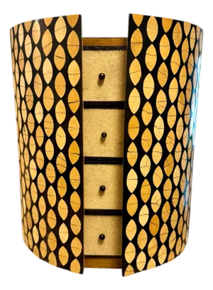 R & Y Augousti Inlaid Bamboo and Shagreen Jewelry Box