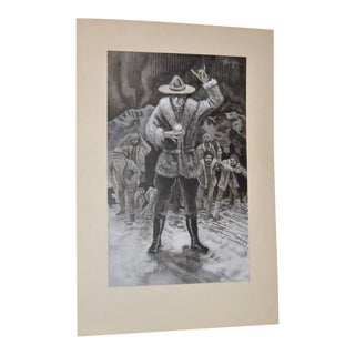 Jack London Short Story Illustration "The Man with the Gash" by Peter Thorpe c.1980 For Sale