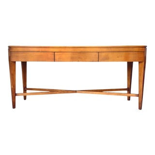Barbara Barry for Baker 3-Drawer Burl Console Table For Sale