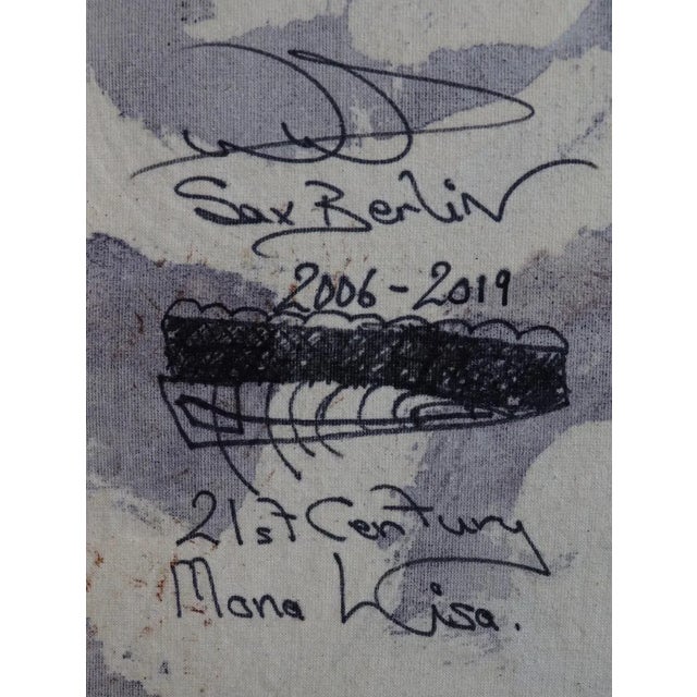 Sax Berlin 21st Century Mona Lisa. Contemporary Mixed Media Painting 2019 For Sale - Image 6 of 8