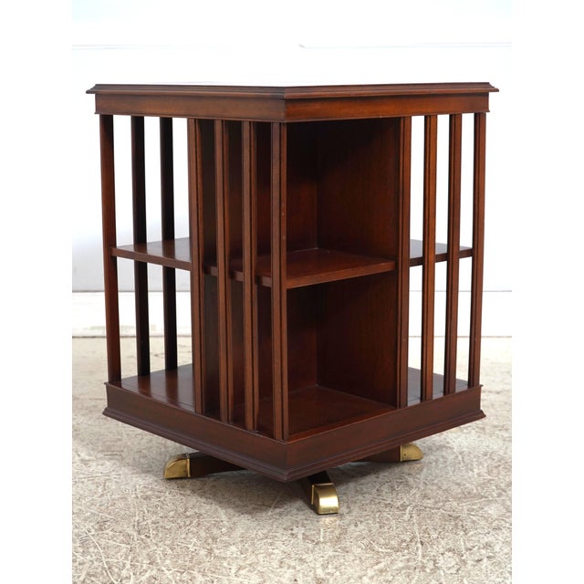Age: Approx. 30 Years Old Details: Gorgeous Figural Mahogany Top Revolving Base Brass Capped Feet Quality Construction...