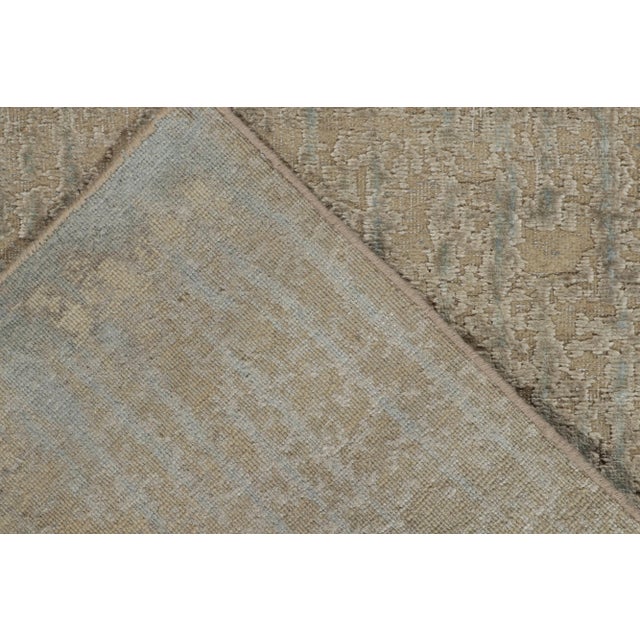 Textile Hand-Knotted Abstract Rug in Blue, Beige-Brown Pattern by Rug & Kilim For Sale - Image 7 of 8