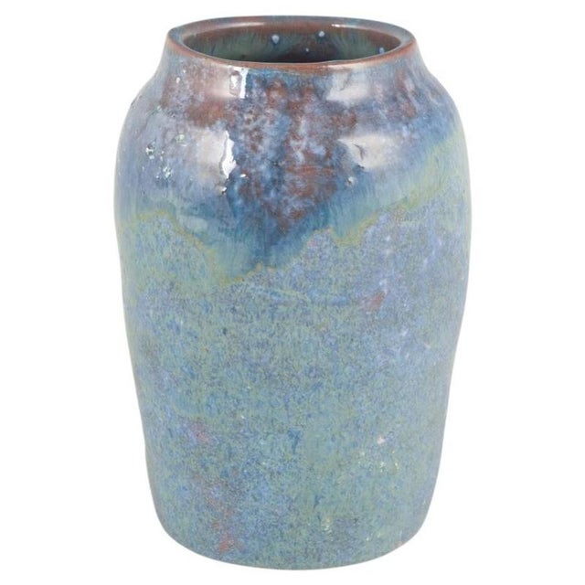 1960s Vintage Stoneware Vase with Glossy Blue and Green Glaze, 1960s For Sale - Image 5 of 5