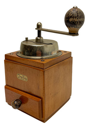 Pede Manual Coffee Grinder in Wood and Metal, 1950s