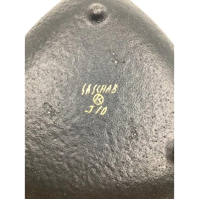 Sascha Brastoff Vintage Sascha Brastoff Signed Ceramic Hand Painted Triangle Shape Ashtray For Sale - Image 4 of 5