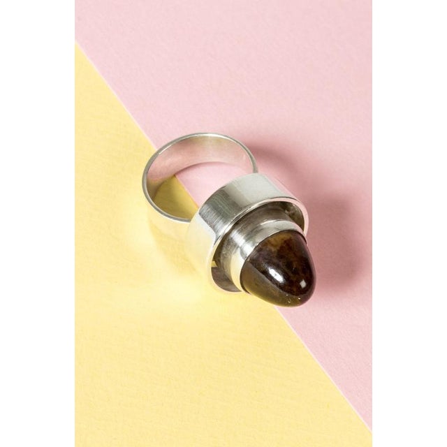 Metal Silver and Amber Ring by Niels Erik From, 1960s For Sale - Image 7 of 9