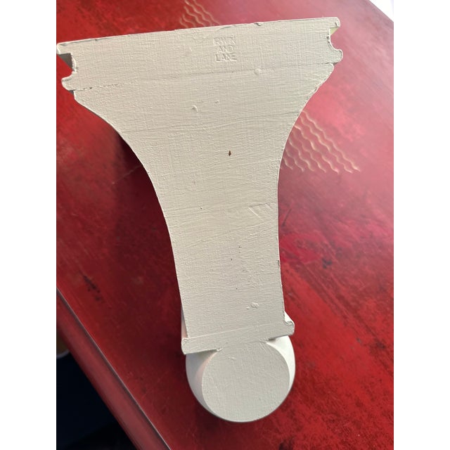 Handmade Solid Wood Corbel Shaped Wall Bracket or Shelf Palest Green For Sale In New York - Image 6 of 7