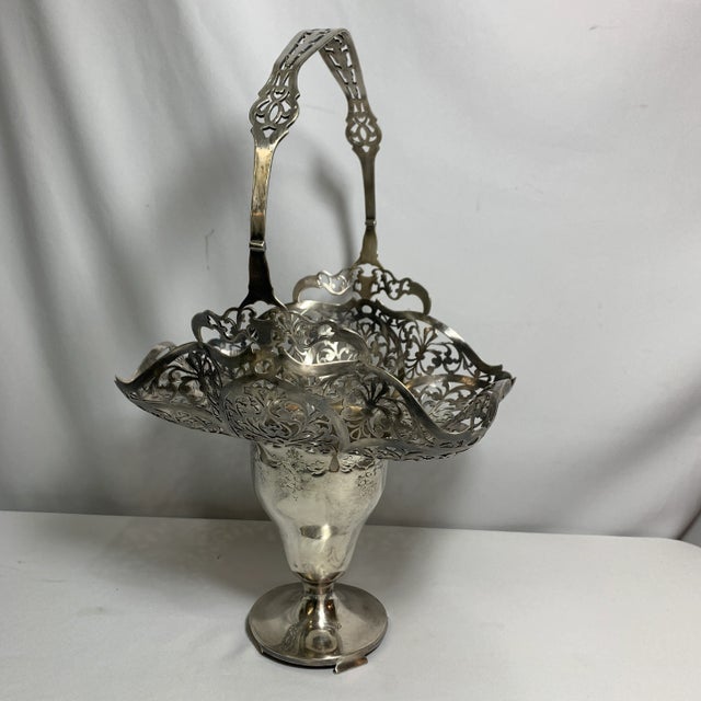 Antique Victorian Barbour Silver Co. Basket For Sale - Image 11 of 11