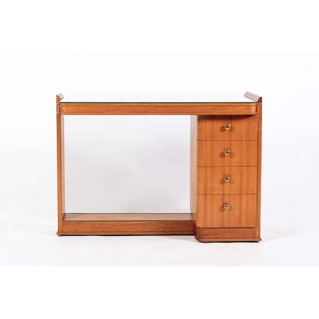 This beautiful antique French Art Deco desk was made in France by Dominique circa 1930. The form is simple and elegant and...