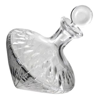 Mid 20th Century Crystal Tilted "Spinning" Top Decanter For Sale