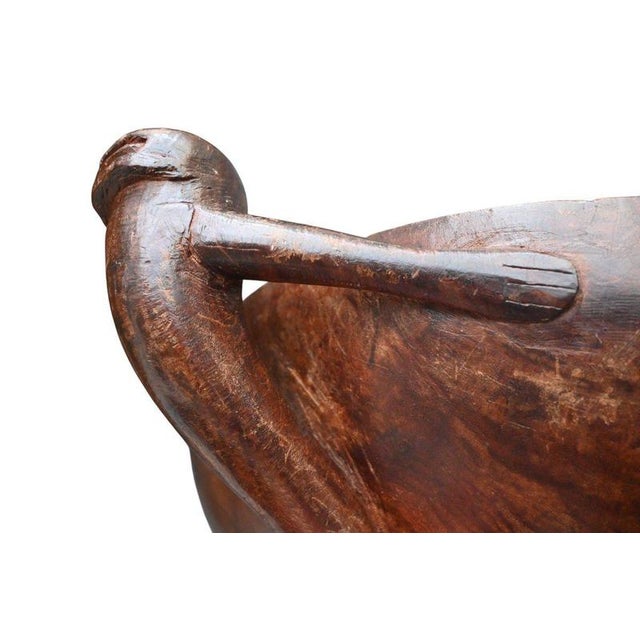 Wood Large Ceremonial Wooden Bowl For Sale - Image 7 of 9