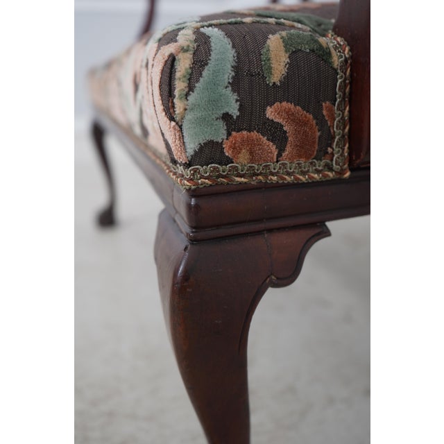 Vintage Dolphin Carved Back Clawfoot Mahogany Settee For Sale - Image 13 of 18