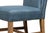 Wood Blue Leather Wingback Dining Chairs, High Back, Sets of 2 For Sale - Image 7 of 11