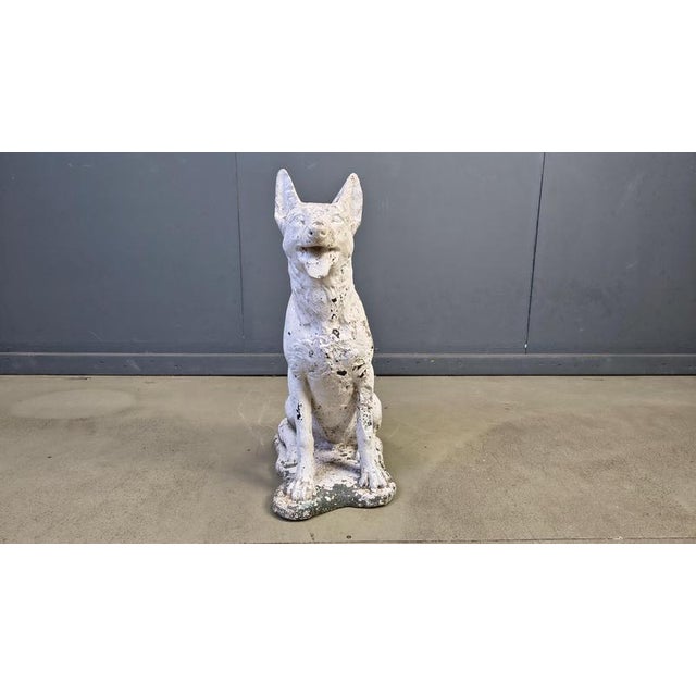 Vintage Concrete Guard Dog Sculpture, 1960s For Sale - Image 9 of 15