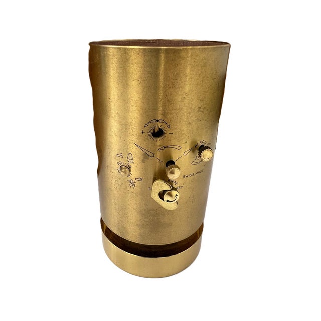 Swiza Alarm Clock in Gold-Plated Brass and Lapis Lazuli, Swiss, 1960s For Sale - Image 6 of 11