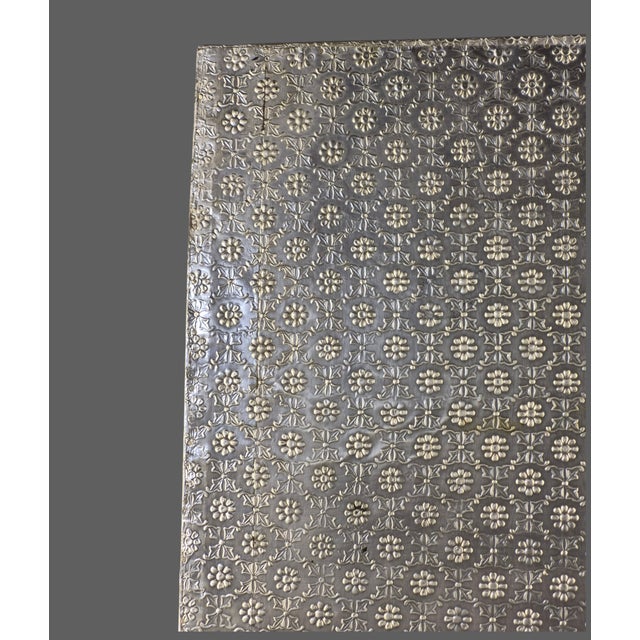 Vintage Large 25'' X 18'' Anglo-Indian Bohemian Embossed Engraved Metal Tray For Sale - Image 17 of 18