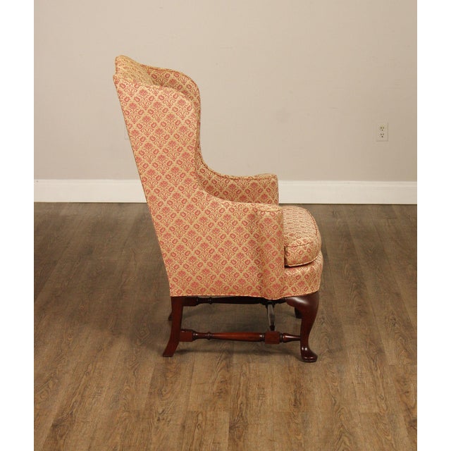 Hickory Chair Queen Anne Style Mahogany Wingback Armchair For Sale - Image 18 of 18