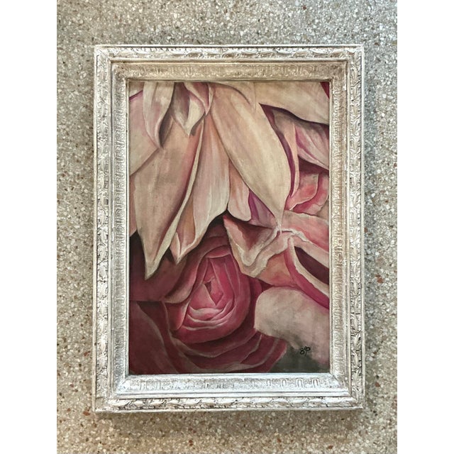 Breathe timeless romance into your space with this enchanting vintage original oil painting, showcasing a lush, intimate...
